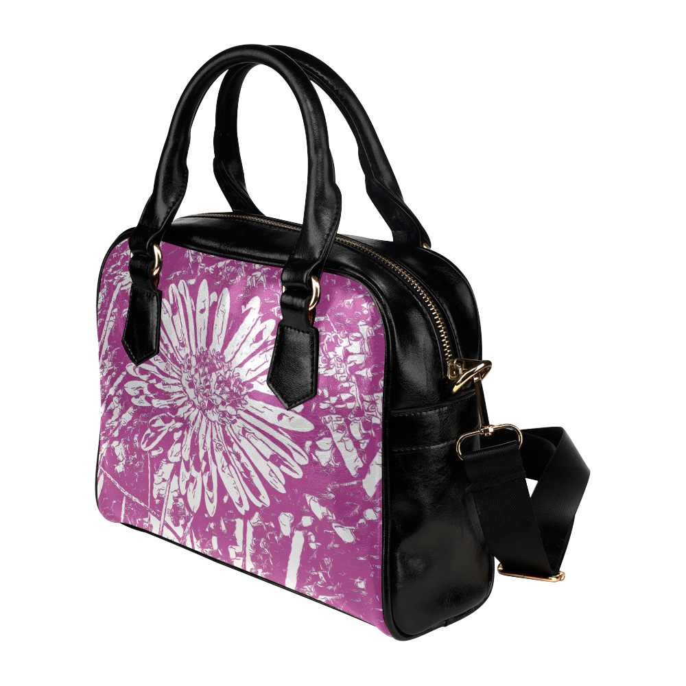 FLOWER PINK Shoulder Handbag (Model 1634)