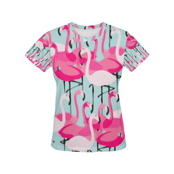 Pink Flamingo Pink Flamingos All Over Print T-Shirt for Women (USA Size) (Model T40)