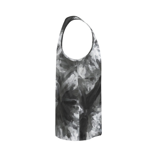 camouflage abstract painting texture background in black and white All Over Print Tank Top for Men (Model T43)