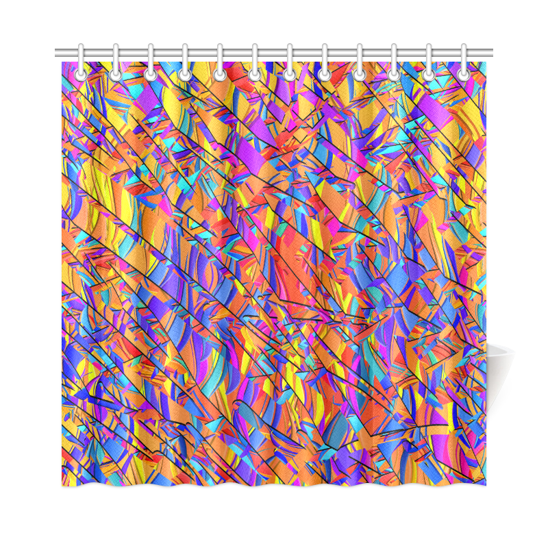 Colorful shower Curtain Fractal Bright Graphic Print Shower Curtain 72"x72"