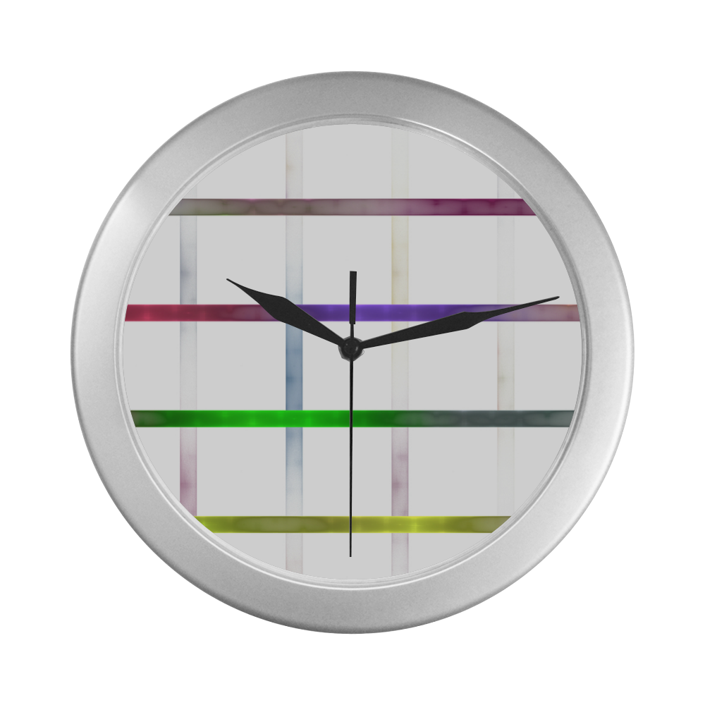 blurred lines Silver Color Wall Clock