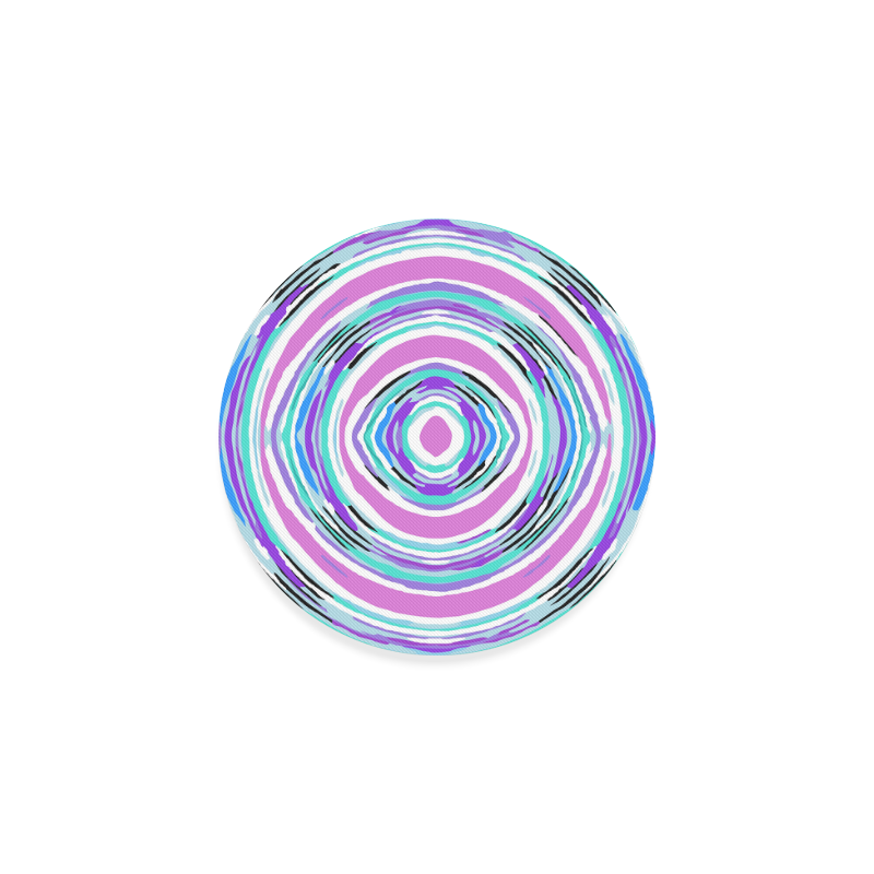 psychedelic graffiti circle pattern abstract in pink blue purple Round Coaster