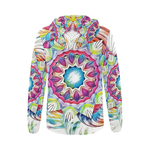 Sunshine Feeling Mandala All Over Print Full Zip Hoodie for Women (Model H14)