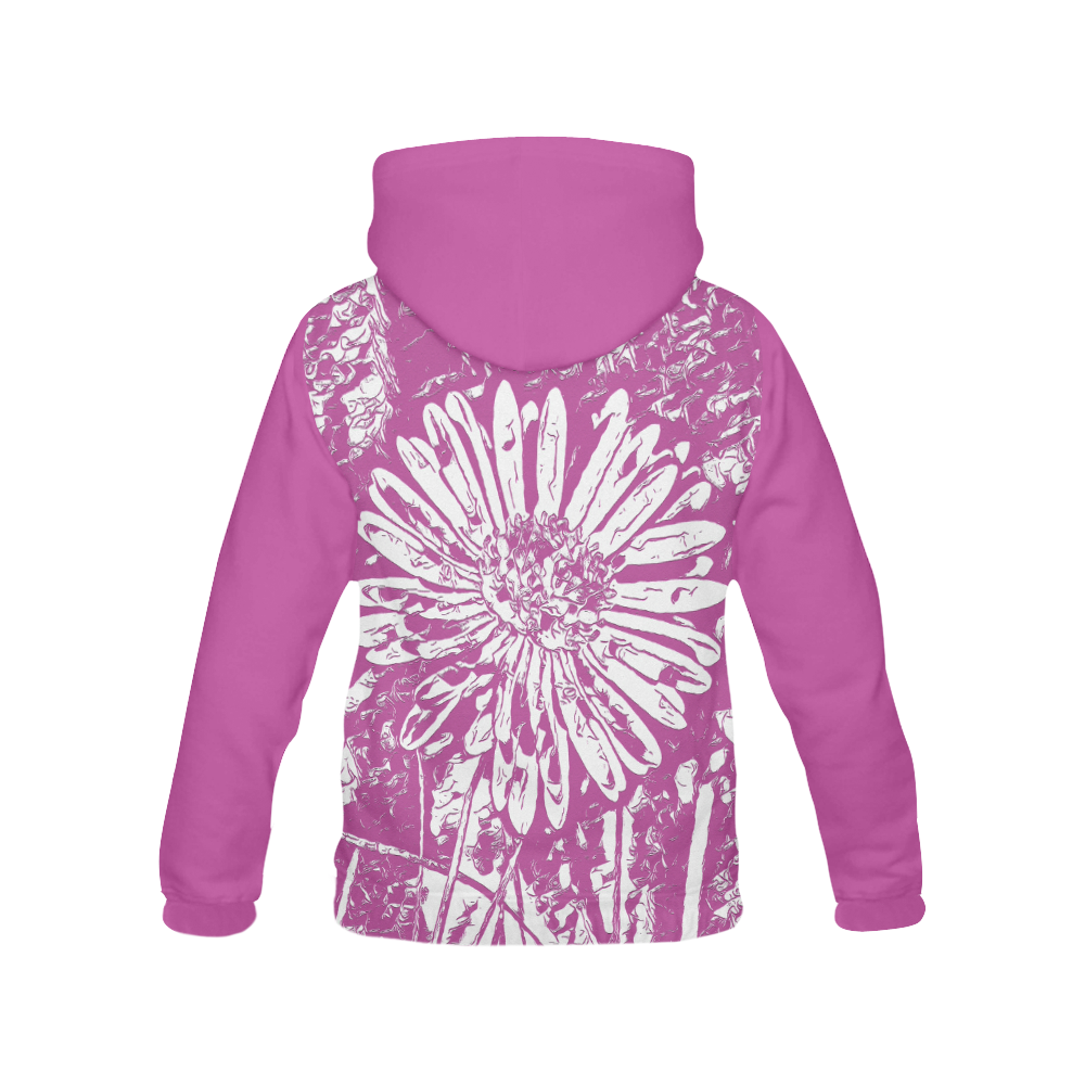 FLOWER PINK III All Over Print Hoodie for Women (USA Size) (Model H13)