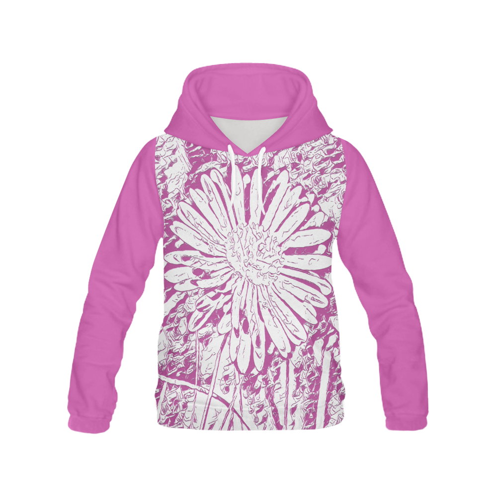 FLOWER PINK All Over Print Hoodie for Women (USA Size) (Model H13)