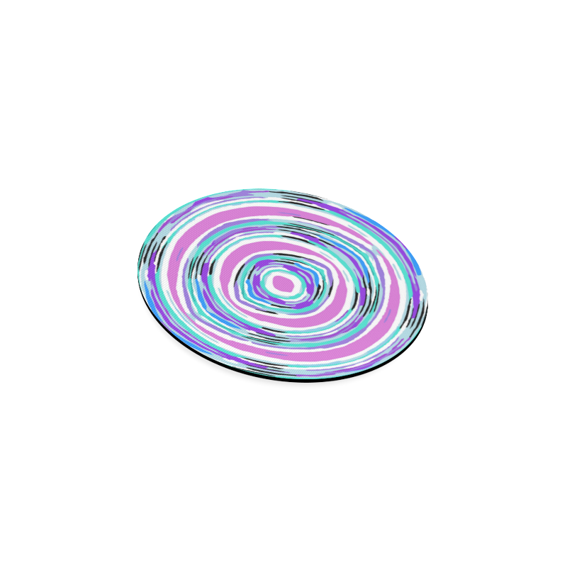 psychedelic graffiti circle pattern abstract in pink blue purple Round Coaster