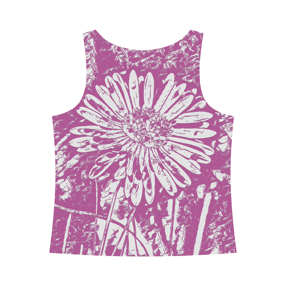 FLOWER PINK V All Over Print Tank Top for Women (Model T43)