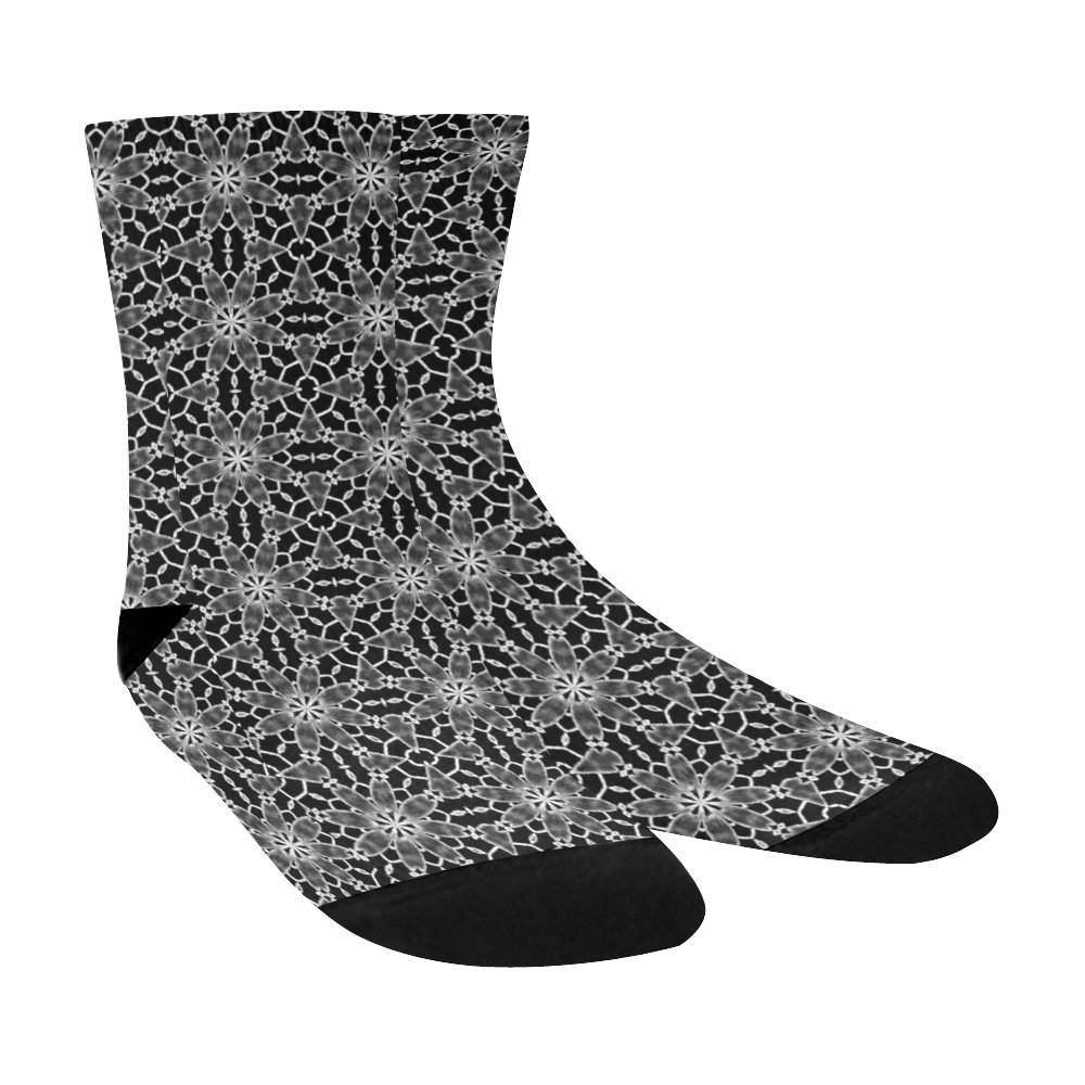 Black and White Lace Crew Socks
