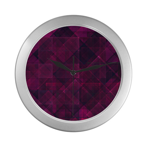 pinkpunkplaid Silver Color Wall Clock