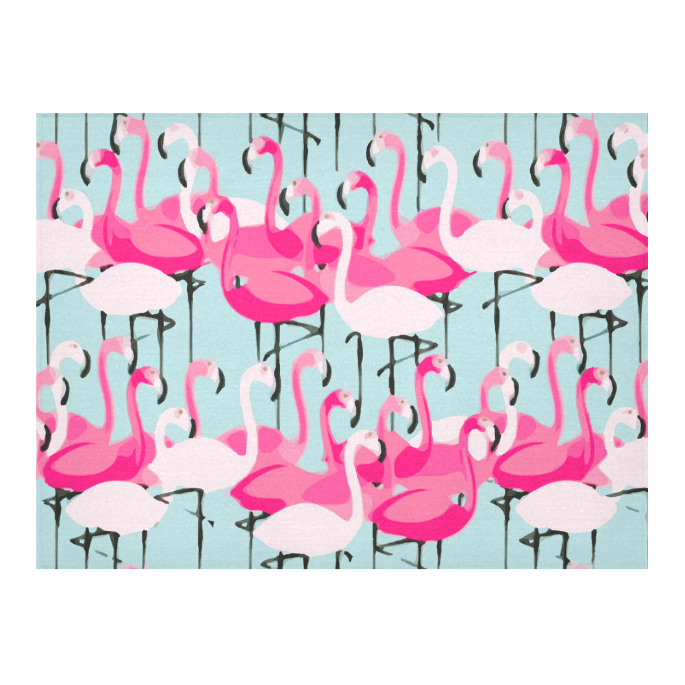 Pink Flamingo Pink Flamingos Cotton Linen Tablecloth 52"x 70"
