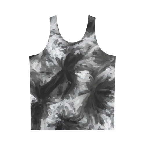 camouflage abstract painting texture background in black and white All Over Print Tank Top for Men (Model T43)