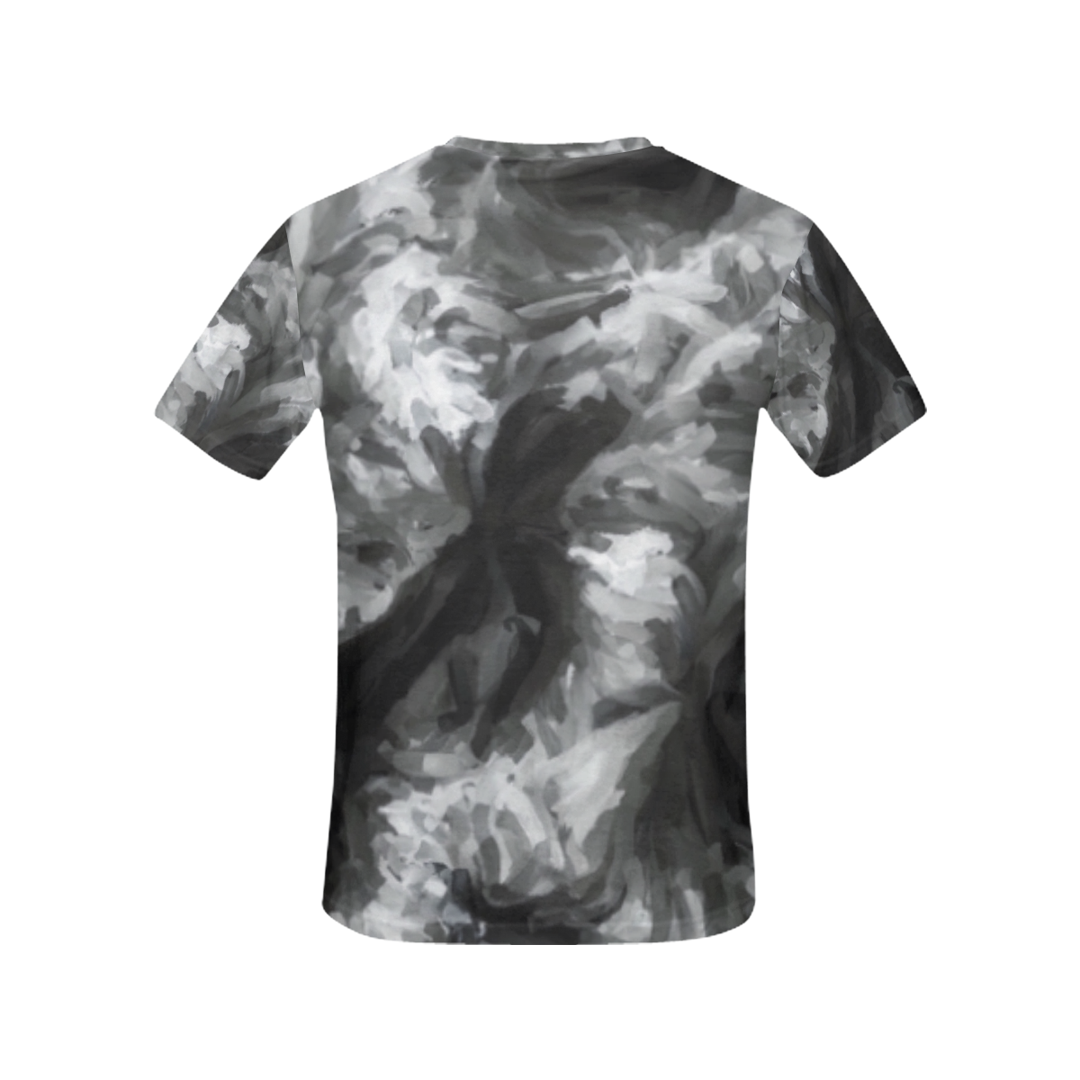 camouflage abstract painting texture background in black and white All Over Print T-Shirt for Women (USA Size) (Model T40)