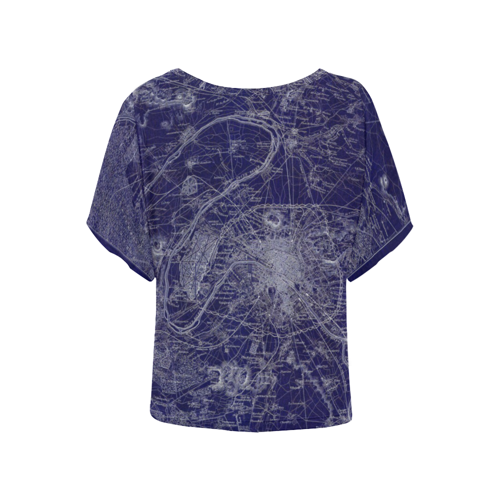 Paris, France 1857 Women's Batwing-Sleeved Blouse T shirt (Model T44)