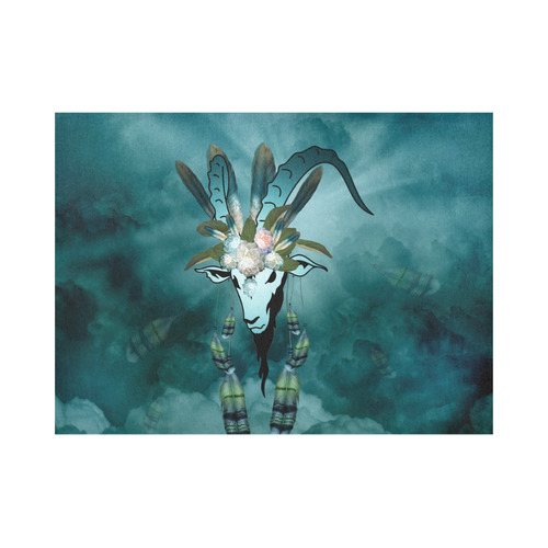 The billy goat with feathers and flowers Placemat 14’’ x 19’’ (Set of 6)
