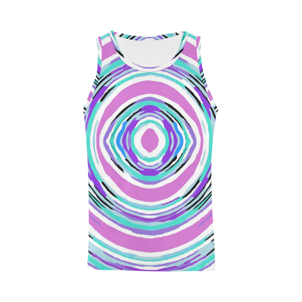 psychedelic graffiti circle pattern abstract in pink blue purple All Over Print Tank Top for Men (Model T43)