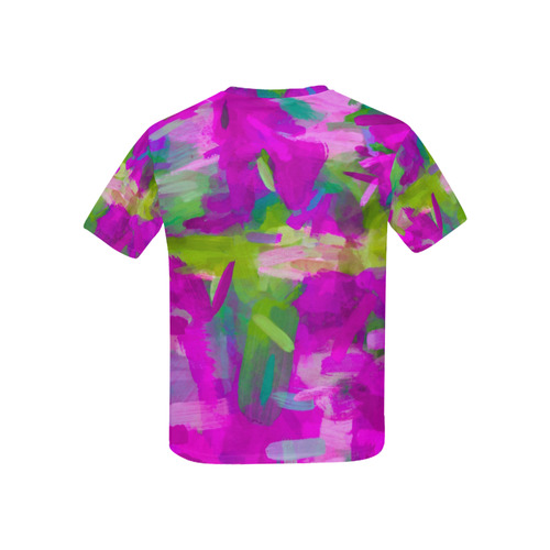 splash painting abstract texture in purple pink green Kids' All Over Print T-shirt (USA Size) (Model T40)