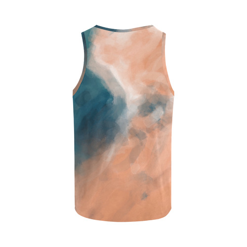 psychedelic splash painting texture abstract background in brown and blue All Over Print Tank Top for Men (Model T43)