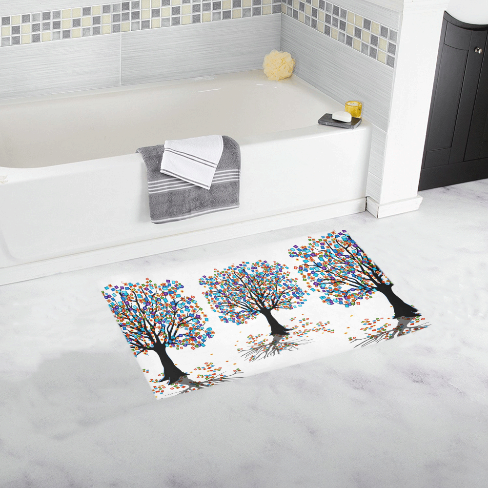 Bath Rug Colorful Tree Design by Juleez Bath Rug 16''x 28''