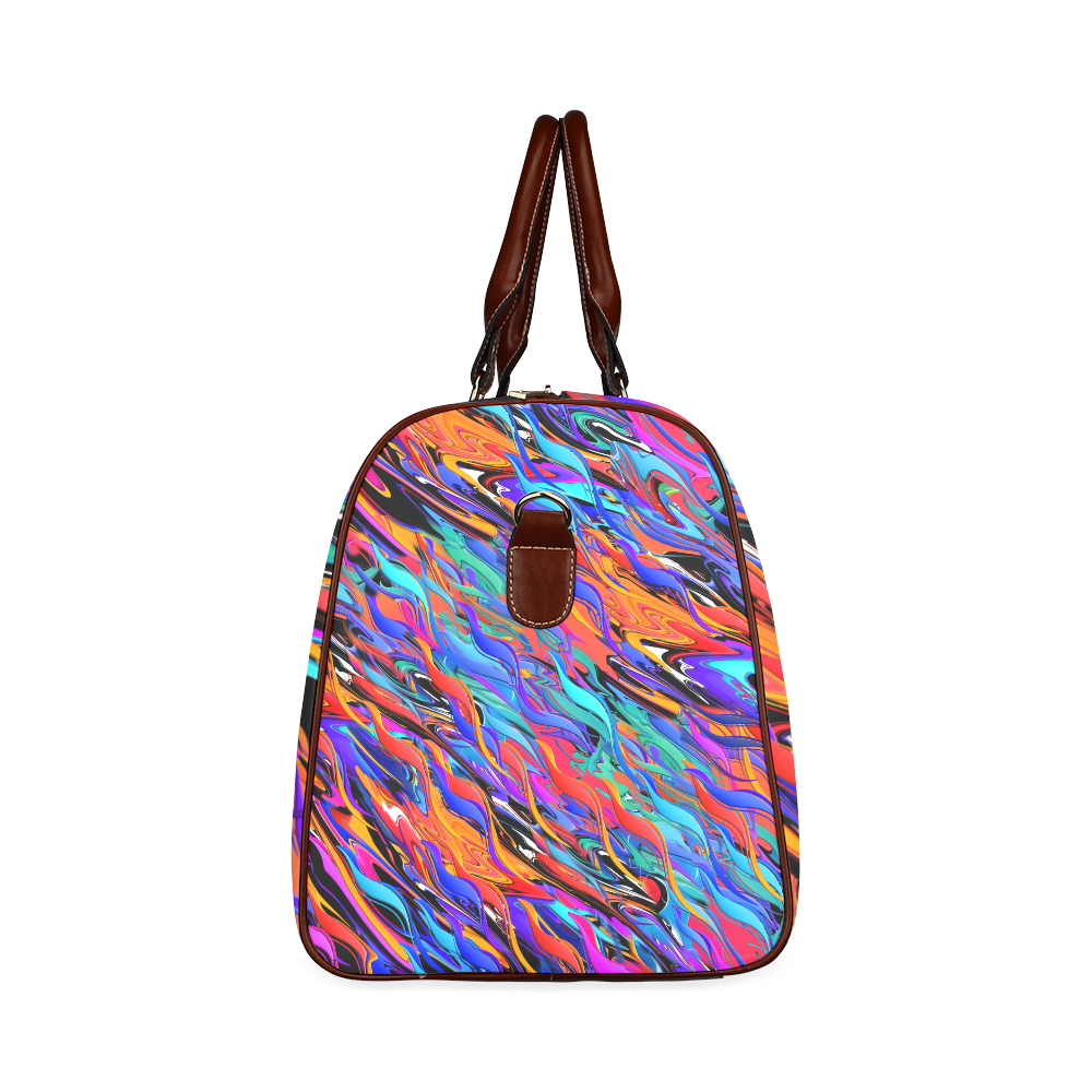 Colorful Travel Bag Water Fire Design by Juleez Waterproof Travel Bag/Small (Model 1639)