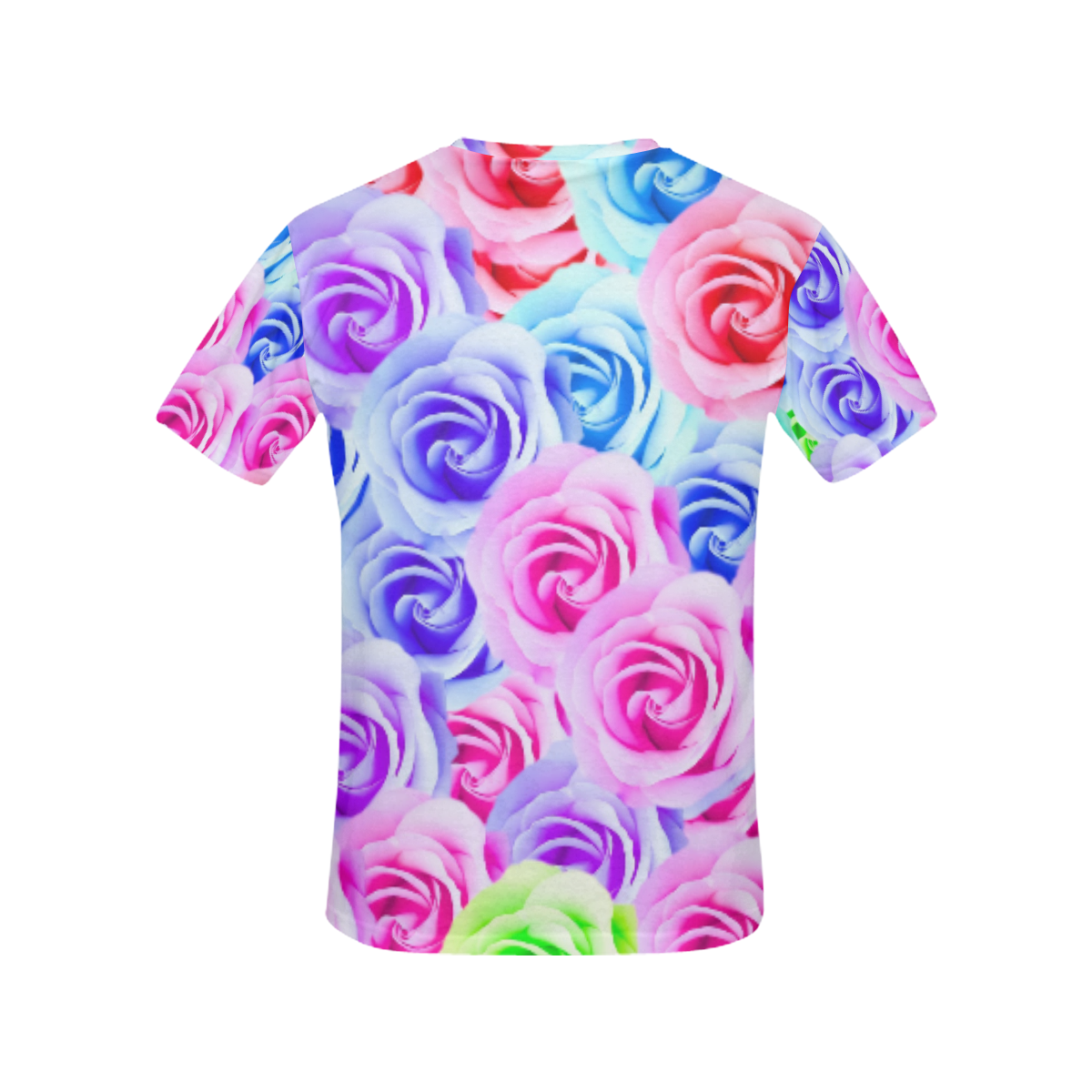 closeup colorful rose texture background in pink purple blue green All Over Print T-Shirt for Women (USA Size) (Model T40)