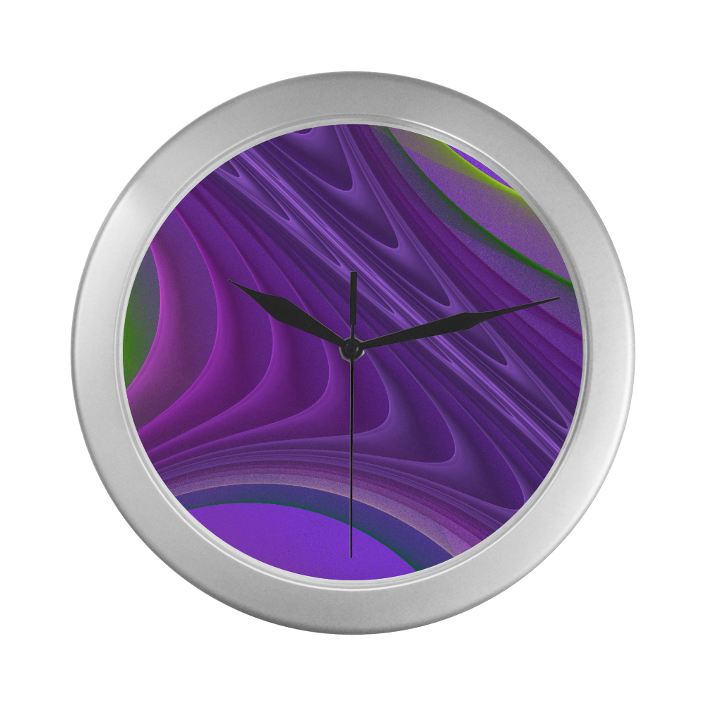 purple sands Silver Color Wall Clock