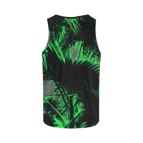 green palm leaves texture abstract background All Over Print Tank Top for Women (Model T43)