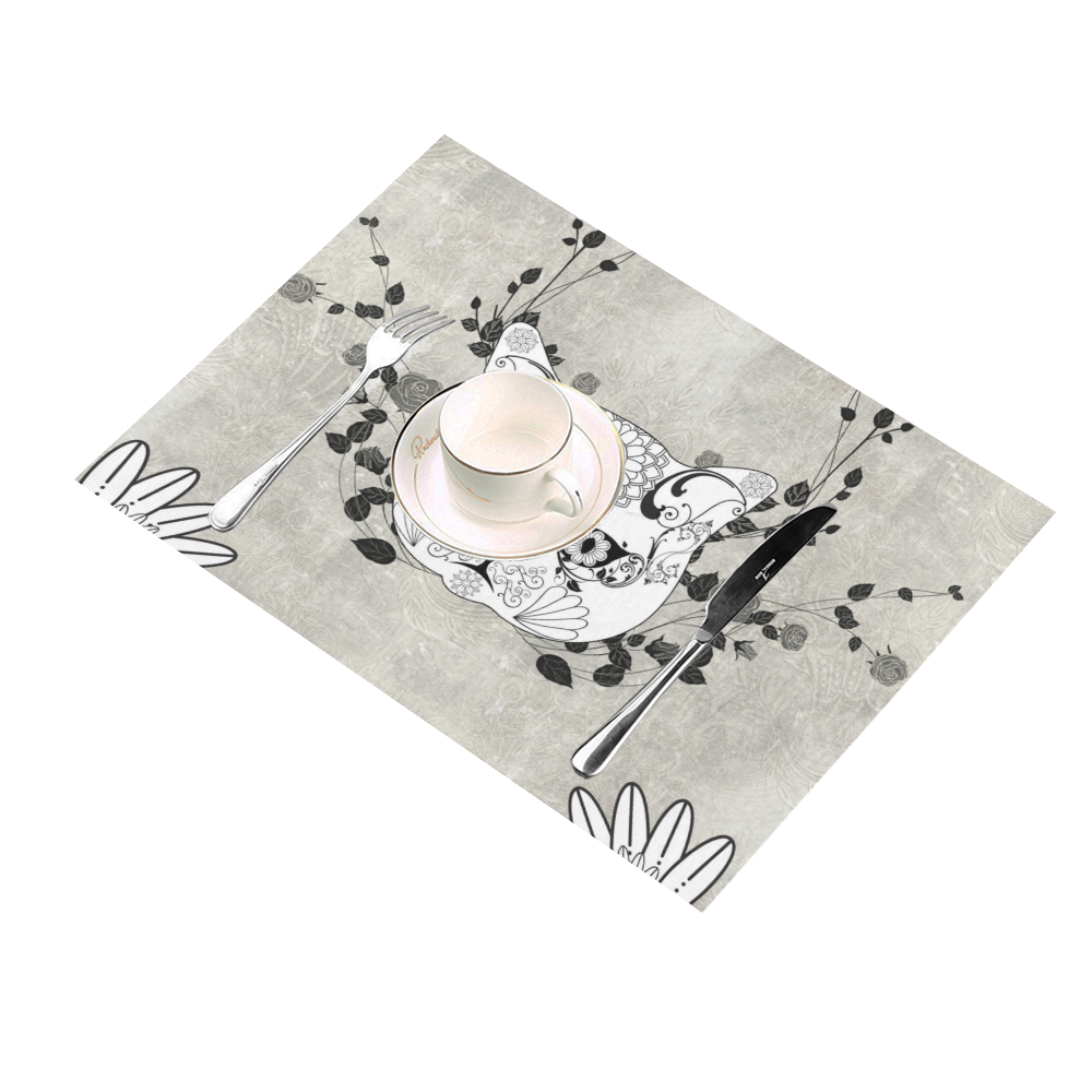 Wonderful sugar cat skull Placemat 14’’ x 19’’ (Set of 4)