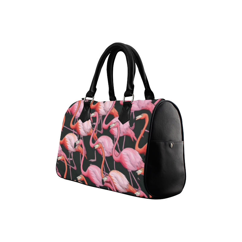 Beautiful Pink Flamingos Summer Pattern Boston Handbag (Model 1621)