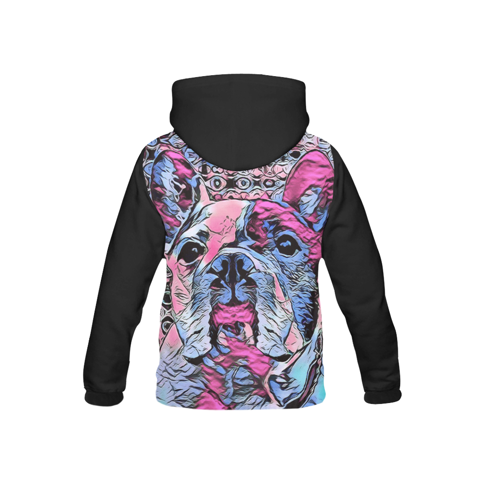 FRENCH BULLDOG BY CRASSCO KIDS All Over Print Hoodie for Kid (USA Size) (Model H13)