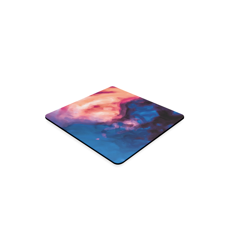 psychedelic milky way splash painting texture abstract background in red purple blue Square Coaster