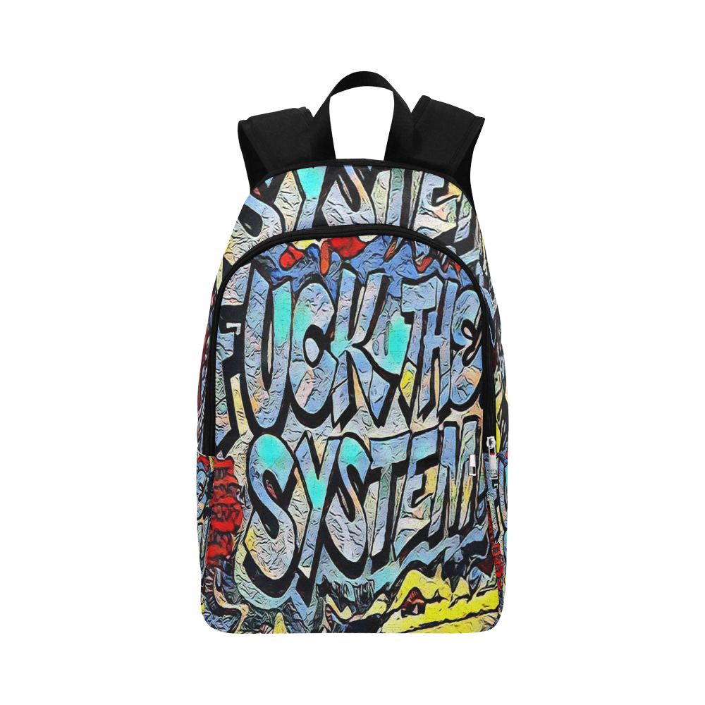 FUCK THE SYSTEM GRAFFITI III Fabric Backpack for Adult (Model 1659)