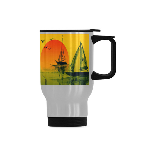 Sunset Orient Escape Travel Mug (Silver) (14 Oz)