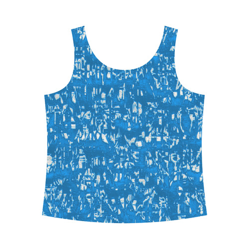 glossy abstract teal by JamColors All Over Print Tank Top for Women (Model T43)
