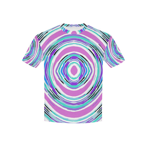 psychedelic graffiti circle pattern abstract in pink blue purple Kids' All Over Print T-shirt (USA Size) (Model T40)