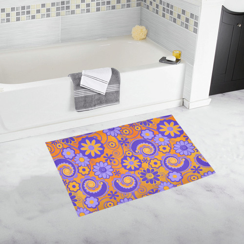 Bath Rug Sunset Swirl Flowers Bath Rug 20''x 32''