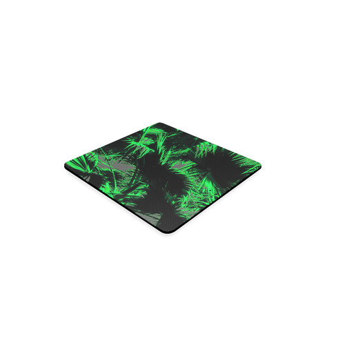 green palm leaves texture abstract background Square Coaster
