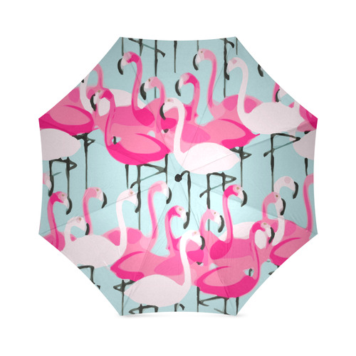 Pink Flamingo Pink Flamingos Foldable Umbrella (Model U01)