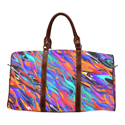 Colorful Travel Bag Water Fire Design by Juleez Waterproof Travel Bag/Small (Model 1639)