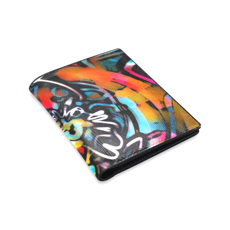 Graffiti Chaos Men's Leather Wallet (Model 1612)