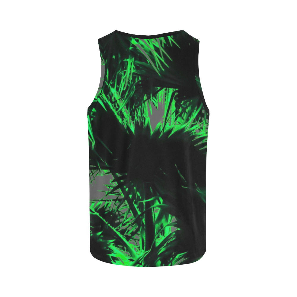 green palm leaves texture abstract background All Over Print Tank Top for Men (Model T43)