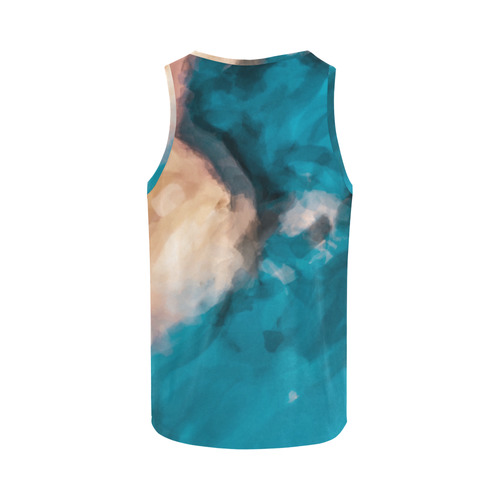 vintage splash painting texture abstract in blue and brown All Over Print Tank Top for Men (Model T43)