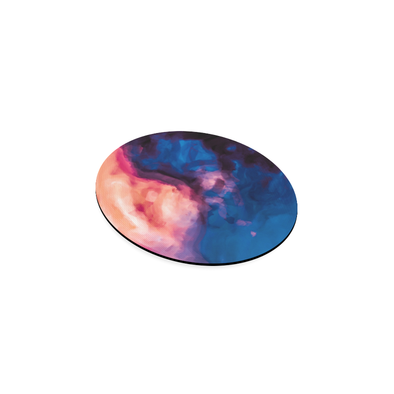psychedelic milky way splash painting texture abstract background in red purple blue Round Coaster