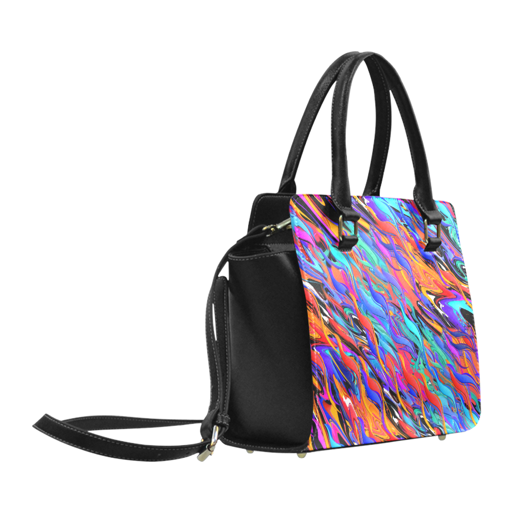 Colorful Marble Design by Juleez Classic Shoulder Handbag (Model 1653)