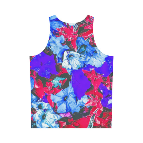 closeup flower texture abstract in blue purple red All Over Print Tank Top for Men (Model T43)