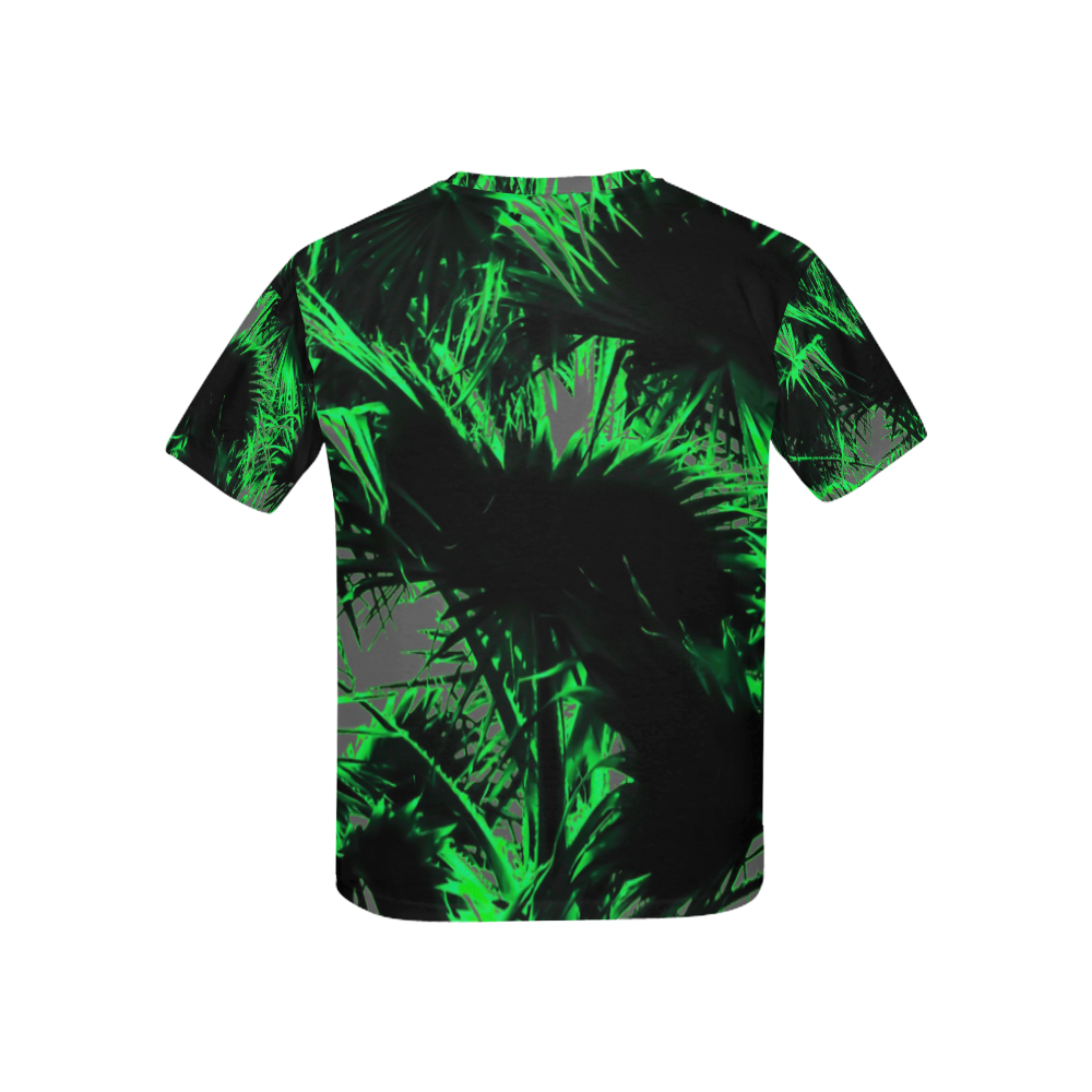 green palm leaves texture abstract background Kids' All Over Print T-shirt (USA Size) (Model T40)