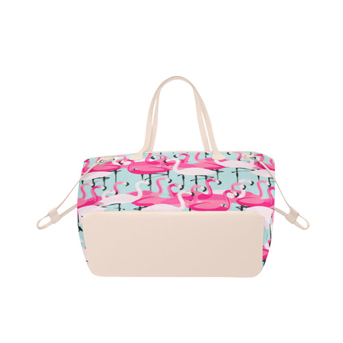 Pink Flamingo Pink Flamingos Clover Canvas Tote Bag (Model 1661)