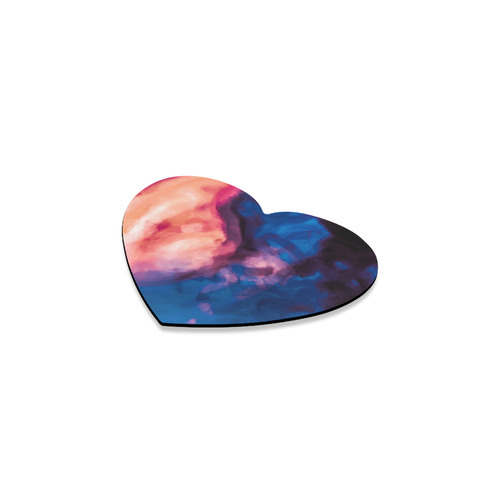 psychedelic milky way splash painting texture abstract background in red purple blue Heart Coaster