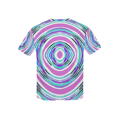 psychedelic graffiti circle pattern abstract in pink blue purple Kids' All Over Print T-shirt (USA Size) (Model T40)