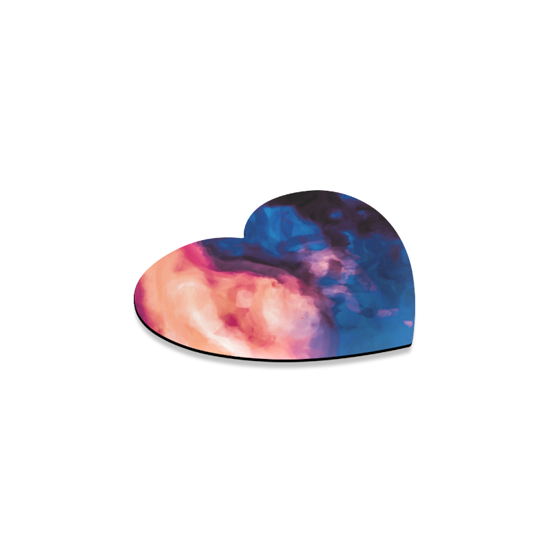 psychedelic milky way splash painting texture abstract background in red purple blue Heart Coaster