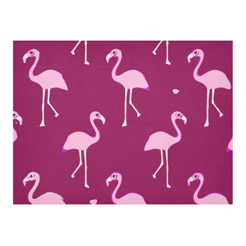 Pink Flamingos Summer Pattern Cotton Linen Tablecloth 52"x 70"